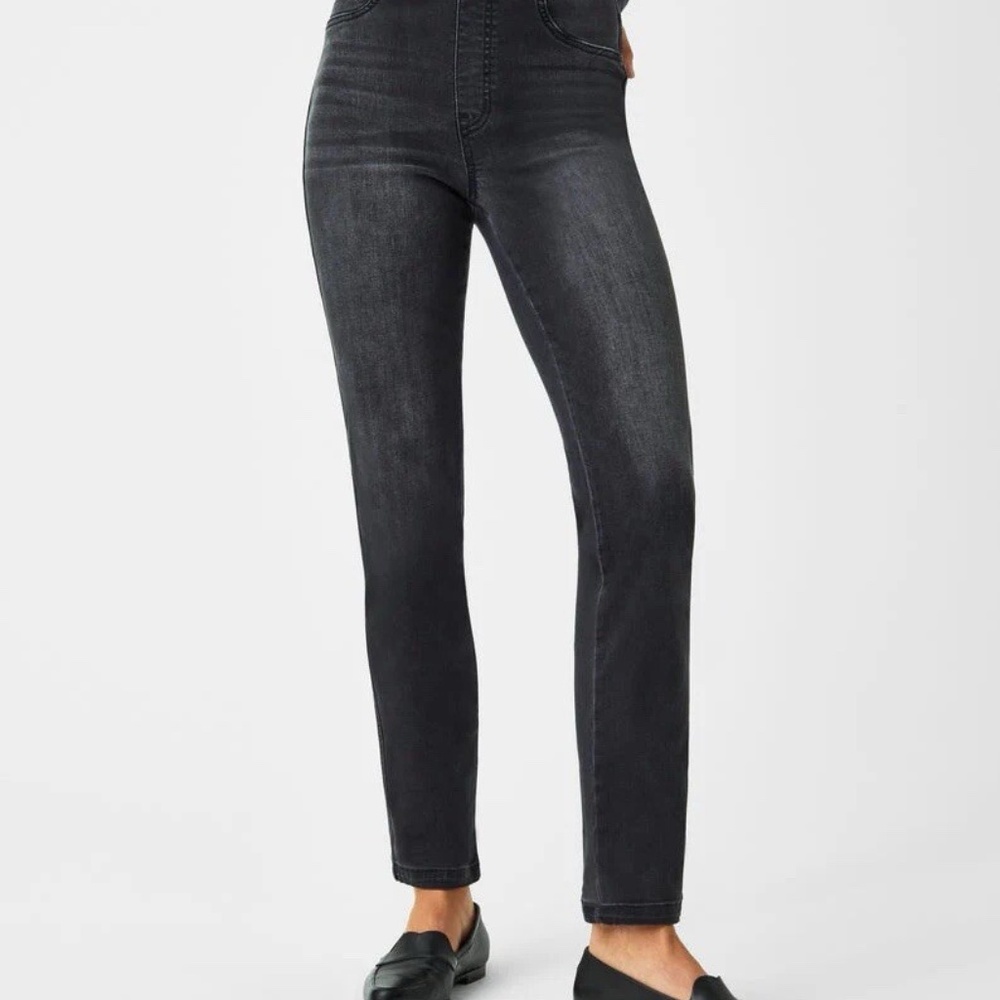 Spanx Ankle Straight Size S Leg Denim Jeans 20355R - Vintage Black EUC